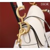 Dior Saddle white grained calfskin with strap bag