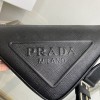 Prada White Saffiano Triangle black bag