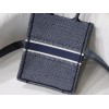 Dior mini book tote embroided blue