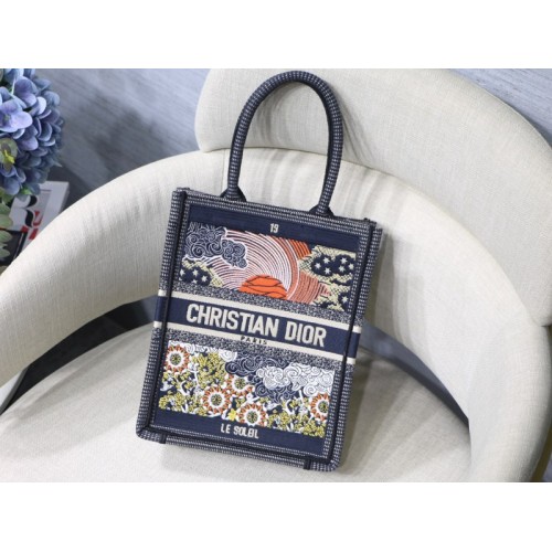 Dior mini book tote embroided orange