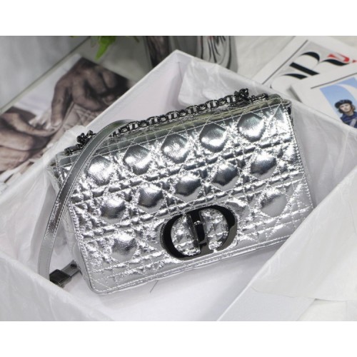 Dior Caro Silver Metallic 25cm