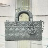 Dior lady D-joy Latte Diamond Motif Gray Bag