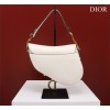 Dior Saddle white grained calfskin with strap bag