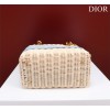 Dior lady raffia medium blue bag