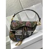 Fendi Saddle Green Jardin Magique Embroidery Bag