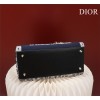 Dior Medium Lady Blue Satin with Bead Embroidery Bag