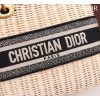 Dior lady raffia medium black bag