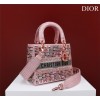 Dior pink beaded cannage embroidery multicolor bag