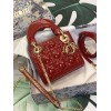 Lady Dior Mini Red Patent Leather Bag