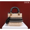 Dior lady raffia medium black bag