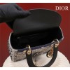 Dior Medium Lady Blue Satin with Bead Embroidery Bag