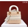 Dior lady raffia medium gray bag