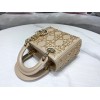 Dior Mini Lady Platinum Metallic Lambskin Bag