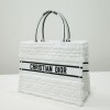 Dior Book Tote White Cannage Shearling 36cm