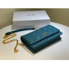 Dior caro blue shoulder bag