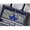 Dior mini book tote embroided blue