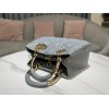 Dior Medium The Lady 95.22 gray cannage quilted leather gold bag