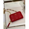 Dior caro wallet chain in red