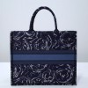 Dior Book To9te Blue Dior Roses Embroidery 41cm Bag
