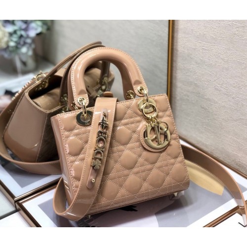 Dior lady patent ABC 20cm beige