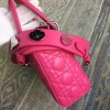 2017 Dior LADY DIOR lambskin badge Diana package rose red