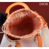 Dior lady raffia medium orange bag