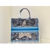 Dior Book Tote Star Embroided Blue 41cm