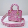 Dior lady D-Lite pink embroidered bag