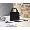 Dior Lady Mini Lambskin Bag Matte Black 17cm