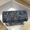 Dior Lady D-Lite Blue Denim Embroidery Effect Bag