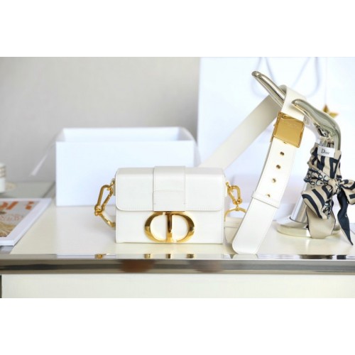 Dior 30 Montaigne White Mini Box Bag