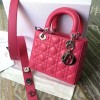 2017 Dior LADY DIOR lambskin badge Diana package rose red