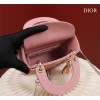 Dior lady mini pink leather gold hardware bag