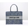 Dior Book Tote Embroidery Denim Effect 36cm Bag