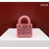Dior micro lady metallic pink multicolor crystals bag