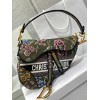 Fendi Saddle Green Jardin Magique Embroidery Bag