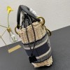 Dior lady raffia small blue bag
