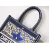 Dior mini book tote embroided blue