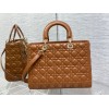 Dior large lady dior brown lambskin 32cm bag
