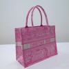 Dior Medium Book Tote Pink Reverse Embroidery