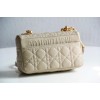 Dior Caro Small Beige Cannage Leather Bag