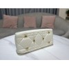 Dior Medium The Lady 95.22 white cannage quilted leather gold bag