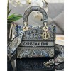 Dior Lady Medium Jardin Magique Embroidery Blue Bag