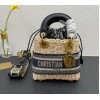 Dior lady raffia small blue bag