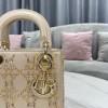 Dior Mini Lady Platinum Metallic Lambskin Bag
