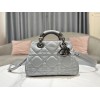 Dior The Lady 95.22 gray cannage quilted leather bag
