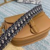 DIOR BOBBY Large Brown Oblique Embroidered Strap Bag