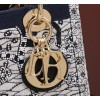 Dior Medium Lady Blue Satin with Bead Embroidery Bag