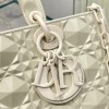 Dior lady D-joy Latte Diamond Motif White Bag