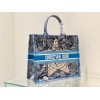 Dior Book Tote Star Embroided Blue 41cm